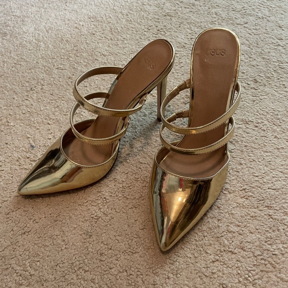 ASOS gold pointed toe heels - Picture 4 of 10